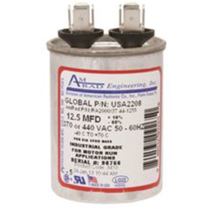 Amrad Engineering Round Motor Run Capacitor 12.5 MFD 370/440 VAC