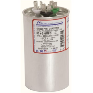 Amrad Engineering Round Motor Run Capacitor 60+5 MFD 370/440 VAC
