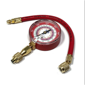 Yellow Jacket 40344 Red Single Test Pressure Gauge with 12" Hose