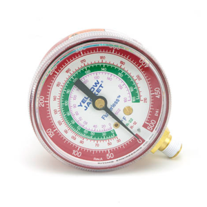 Yellow Jacket 49051 2-1/2" Red Pressure Gauge (F), 0-500 PSI R-134A/404A/507