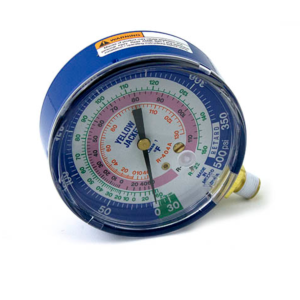 YELLOW JACKET 3-⅛" GAUGE BLUE COMPOUND 0-500 psi. R-22, 404A, 410A 49138