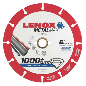 Lenox 1972921 6" MetalMax Diamond Cut-Off Wheel, Angle Grinder/Circular Saw