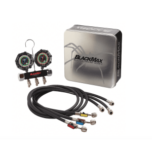 CPS BlackMax® MBH4P5EZ 2 Valve Manifold and Gauge Set 1/4" SAE, 45° Fittings