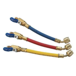 Yellow Jacket 22980 9″FlexFlow ™ Adapter Hoses (3-PAK) With Compact Ball Valves