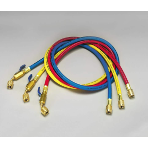 Yellow Jacket 29985  Black 3 Pak (RYB) 60" Plus ll Hoses with Compact  Ball Valves