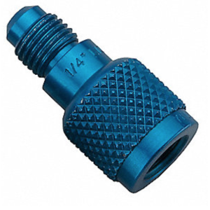 Yellow Jacket 41123 Liquid Charging Adapter, 0° 1/4" Male x 1/4" Female, Aluminum Fitting Material
