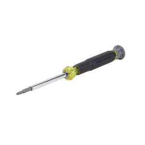 Klein Tools 32581 4-in-1 Electronics Screwdriver with Rotating Cap, Phillips, Slotted Bits
