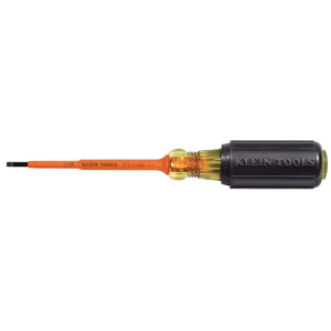 Klein Tools 612-4-INS Insulated 1/8-inch Slotted Screwdriver, 4-inch