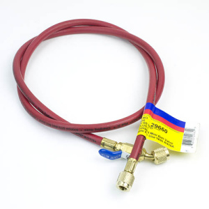 Yellow Jacket 29660 PLUS II 1/4" HVAC Red Charging Hose 60" with Compact Ball Valve End