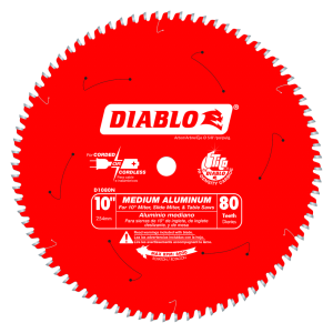 Diablo D1080N 10 in. x 80 Tooth Medium Aluminum Saw Blade