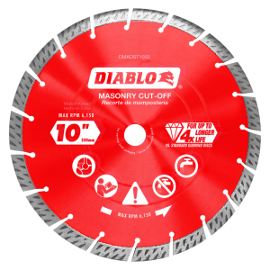 Diablo DMADST1000 10 in. Diamond Segmented Turbo Cut-Off Discs for Masonry