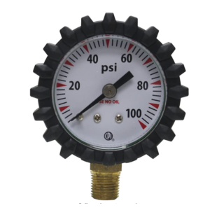 Uniweld G49D Oxy 1 1/2" 100 PSI Gauge Oxygen Replacement Delivery Gauge with Protective Rubber Gauge Boots