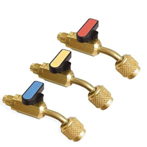 CPS BV453 1/4" SAE Male x 1/4" SAE Female 45 Degree Ball Valce, 3-Pack