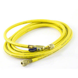 Yellow Jacket 29260 PLUS II 1/4" HVAC Yellow Charging Hose 60" with Compact Ball Valve End
