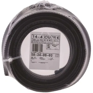 SOUTHWIRE 58340803 BLACK METAL-CLAD CABLE 50Ft 600V