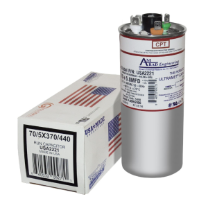 American Radionic Oval Run Capacitor USA2221 – 70+5 µF, 370/440V, Dual Voltage, Oval Motor Run Capacitor