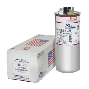 American Radionic Oval Run Capacitor USA2222B – 75+5 µF, 370/440V, Dual Voltage, Oval Motor Run Capacitor