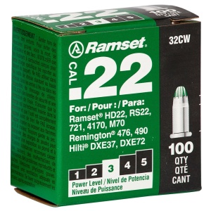 Ramset 100 Shots .22-Cal Power Level-3 32CW Main
