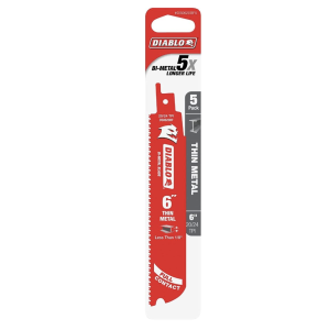Diablo Bi-Metal Recip Blade for Thin Metal Thin Metal 6" 20/24TPI