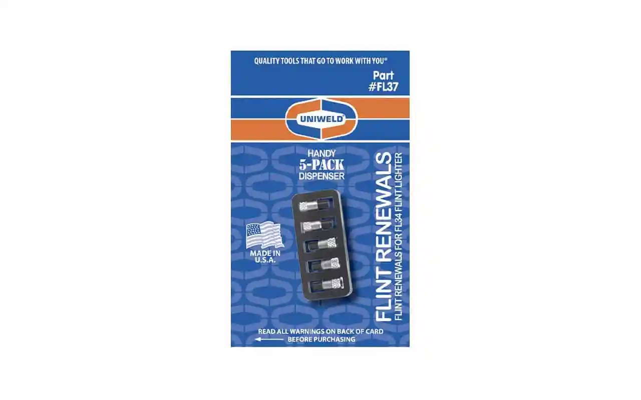 Uniweld FL37 – 5-Pack Flint Renewal for FL34 Lighter - Image 2