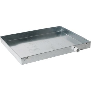 Miami Tech DP2650-26 26" x 50" Galvanized Steel Drain Pan – 26 Gauge, 2" Deep, ¾" PVC Drain