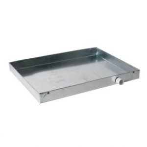 Miami Tech DP2654-26 26" x 54" Galvanized Steel Drain Pan – 26 Gauge, 2" Deep, ¾" PVC Drain
