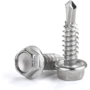 HTK10-0.75 – #10 x 3/4″ Zinc-Plated Hex Washer Head Self-Drilling Screw | 5/16″ Hex Drive | Sold Individually
