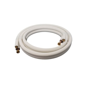 ICOOL 15 Ft Mini-Split Line Set – 1/4" Liquid Line x 5/8" Suction Line with Flare Nuts and 1/2" Insulation