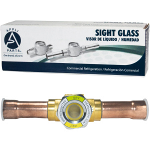Appli Parts APSG-58S 5/8 Inch Sight Glass with Liquid Moisture Indicator – Solder Connections, Take-Apart Body, HVACR Refrigeration Use