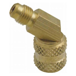CPS PRO-SET AD87S 55° angle swivel adapter with 1/4" SAE male and 5/16" x 1/2"-20 female fittings for R-410A HVAC systems