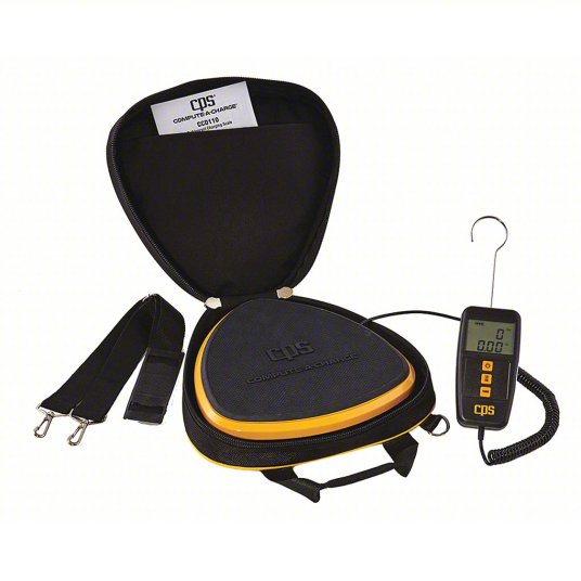 CPS CCD110 Refrigerant Charging Scale with handheld digital controller and carrying case