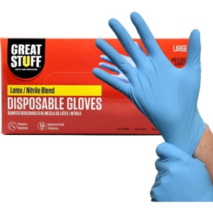 GREAT STUFF Latex & Nitrile Blend Disposable Gloves 5000089 Industrial Grade Hand Protection
